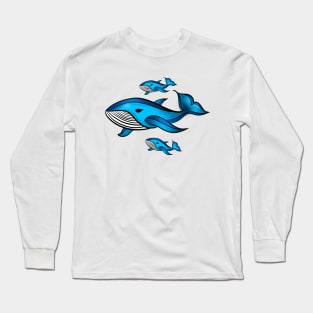 Whales graphic Long Sleeve T-Shirt